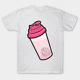 Protein Shake in Pink T-Shirt